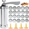 1 Set; Cookie Press Gun Kit; Includes 20 Cookie Dies And 4 Stainless Steel Nozzle For DIY Biscuit Maker And Decoration Christmas Cookie Making; Kitch