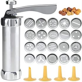 1 Set; Cookie Press Gun Kit; Includes 20 Cookie Dies And 4 Stainless Steel Nozzle For DIY Biscuit Maker And Decoration Christmas Cookie Making; Kitch