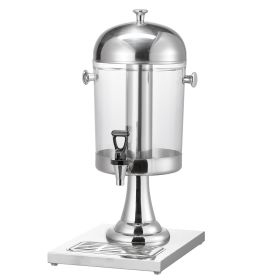 Beverage Dispenser, 2.1 Gallon Drink Dispenser for Parties, Stainless Steel + Plastic Juice Dispensers with Spigot Ice Chamber Tray, Iced Tea Lemonad