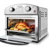 Stainless Steel 12-Liter Air Fryer, Dual Knob Control, 450°F Temperature Range, 60-Min Timer, Presets for French Fries, Pizza, Chicken, Fish, and Toa