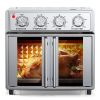 PlumChef 29.5 QT French Door Air Fryer Convection Toaster Oven, Extra Large 6 Slices, 1700W, Multifunction Oven for Air Fryer, Toast, Grill, Defrost,