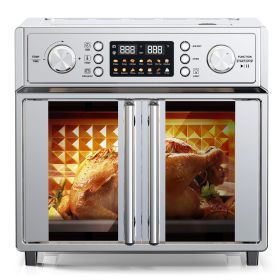29.5QT French Door Air Fryer Toaster Oven Combo, Countertop Oven with 14 Presets & Digital Control, Stainless Steel Large Toaster Oven for Baking, Ro