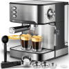 20Bar Home Coffee Maker-Semi-automatic coffee machine with milk frother, visual temperature and pressure display, 1350W power, 51mm powder hammer, co