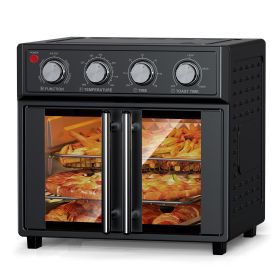 PlumChef 29.5 Quart Extra Large 6 Slices Air Fryer Convection Toaster Oven, French Door, 1700W, Multifunction Oven for Air Fryer, Toast, Grill, Defro