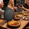 Pizza Oven, 12 in Electric Pizza Maker, 1200W Electric Pizzas Cooker with Non-Stick Coating, 180° Open for Dual Side Baking, Heats up to 410 ˚F, Mult