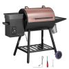 Wood Pellet Grill Smoker, 8 in 1 BBQ Grills for Outdoor Cooking, 456 Square Inches Cook Area Electric Grill and Smoker, with Digital Controller, Meat
