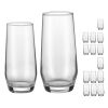 Drinking Glasses Set, 16-Piece Crystal Glass Cups, Elegant Mixed Glassware Set, with 8 Pcs 18.26 Oz Highball and 8 Pcs 11.5 Oz Cocktail Drinkware for