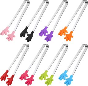 Small Tongs, 5.1 Inch Mini Tongs for Kids, Cute Kitchen Gadgets for Serving Candy, Appetizers, Snack, Chip, Pickle, Fruit, Ice Cube, Great for Fine M