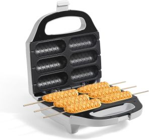 Corn Dog Waffle Maker, Hot Dog Waffle Machine with Non-stick Coating Plate, Hot Dog Maker Toaster Make 6 Corn Dogs, Corn Dog Waffle Machine Make Corn