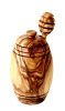 Authentic Olive Wood Honey Pot with Wooden Dipper Set - Hand-Carved Elegant Kitchen Storage Jar and Decorative Honey Dispenser, Perfect Housewarming