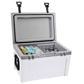 Insulated Portable Cooler, 52 qt, Holds 50 Cans, Ice Retention Hard Cooler with Heavy Duty Handle, Ice Chest Lunch Box for Camping, Beach, Picnic, Tr