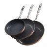 Frying Pan Skillet, Aluminum Egg Fry Pans, 3 Piece (8, 10, 12 in), Nonsitck Ceramic Heavy-Duty Skillets with Heat-Resistant Handle, Chef's Cookware,
