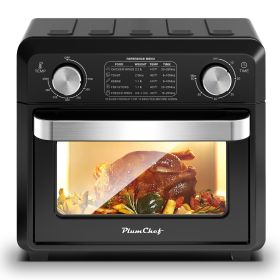 11QT Compact Air Fryer Toaster Oven, 1000W Convection Countertop Oven with Reference Menus, 2-Slice Toaster, Adjustable Time & Temperature, Ideal for