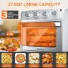 27.5QT 6-in-1 Air Fryer Toaster Oven Dropdown-Door 6-Slice Countertop Convection Oven for Air Frying, Baking, Roasting, Broiling & Grilling, 1600W, S