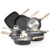 19 Piece Pots and Pans Set, Granite Nonstick Cookware Set, Induction Cookwares, Kitchen RV Cooking Sets with Frying, Sauce, Saute, Tempered Glass Lid