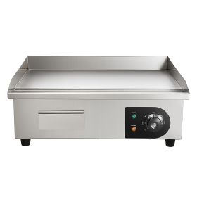 Commercial Electric Griddle, 21 x 11.8 inch, 1750W, 122-570 Fahrenheit Adjustable Temp Control, Stainless Steel Countertop Flat Top Grill with 2 Spat