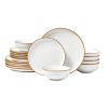Dinnerware Set, Service for 6 (18 PCS), Round Plates and Bowls Sets, Scratch Resistant Ceramic Dinner Ware, Dishwasher and Microwave Suitable Kitchen