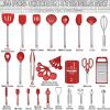 Kitchen Utensils Set- Umite Chef 34 PCs Cooking Utensils with Grater, Spoon Spatula, Heat Resistant Food Grade Silicone, Stainless Steel Handles Kitc