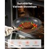 Frying Pan Skillet, Aluminum Egg Fry Pans, 3 Piece (8, 10, 12 in), Nonsitck Ceramic Heavy-Duty Skillets with Heat-Resistant Handle, Chef's Cookware,