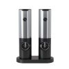 Electric Salt & Pepper Grinder Set,  USB-C Rechargeable with LED Light & Charging Dock, 5 Adjustable Coarseness Settings, One-Touch Automatic Mills f