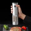 Electric Salt and Pepper Grinder Set,  Automatic Battery Salt and Pepper Shakers, 6 Adjustable Coarseness with LED, 100ml Upgraded Larger Capacity Mi