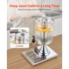 Beverage Dispenser, 2.1 Gallon Drink Dispenser for Parties, Stainless Steel + Plastic Juice Dispensers with Spigot Ice Chamber Tray, Iced Tea Lemonad