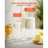 Drinking Glasses Set, 16-Piece Crystal Glass Cups, Elegant Mixed Glassware Set, with 8 Pcs 18.26 Oz Highball and 8 Pcs 11.5 Oz Cocktail Drinkware for