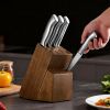 Kitchen Knife Set with Block and Sharpener, 15 Piece German High Carbon Stainless Steel Sharp Knife Set, Kitchen Cutlery with Ergonomic Handle, Sharp