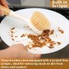 2 Pack Kitchen Dish Brush Bamboo Handle Dish Scrubber Built-in Scraper, Scrub Brush for Pans, Pots, Kitchen Sink Cleaning, Dishwashing and Cleaning B