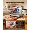 Meat Slicer, 6.7 inch 150W Electric Deli Slicer Machine with two SUS420 Blades, 0-0.6 inch Adjustable Thickness, ETL Certified Home Food-Slicer for M