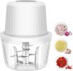 400ML Electric Garlic Chopper and Food Processor 1.5 Cup, 6 Blades Garlic Grinder Mini Vegetable Chopper, USB-C Rechargeable Portable Veggie Chopper,