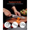 Kitchen Knife Set with Block and Sharpener, 15 Piece German High Carbon Stainless Steel Sharp Knife Set, Kitchen Cutlery with Ergonomic Handle, Sharp