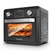 11QT Compact Air Fryer Toaster Oven, 1000W Convection Countertop Oven with Reference Menus, 2-Slice Toaster, Adjustable Time & Temperature, Ideal for