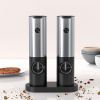 Electric Salt & Pepper Grinder Set,  USB-C Rechargeable with LED Light & Charging Dock, 5 Adjustable Coarseness Settings, One-Touch Automatic Mills f