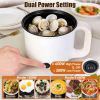 Electric Hot Pot with Steamer 1.8L Mini Portable Hot Pot with 300W 600W Dual Power for Egg Fried Rice Ramen Oatmeal Soup Overheat Protection for Coll