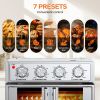 PlumChef 29.5 QT French Door Air Fryer Convection Toaster Oven, Extra Large 6 Slices, 1700W, Multifunction Oven for Air Fryer, Toast, Grill, Defrost,
