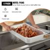 4 Pack Steam Table Pans 20.9 x 12.8 x 3.9 Inch Deep Steam Table Pan Full Size 13L Deep Food Container Stainless Steel Oven Tray Hotel Pans Anti-Jam S