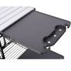 Outdoor Camp Cooking Prep Station Reinforced Aluminum Alloy Cross Brace Frame, Side Shelves Under Mesh Storage Anti-Wobble Flat Fold Design for Picni