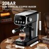 20 BAR Slim Vertical Espresso Machine with Milk Frother, Built-in Cup Warmer, 43 OZ Detachable Tank, for Rich Espresso, Americano, Latte, Compact Spa