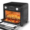 11QT Compact Air Fryer Toaster Oven, 1000W Convection Countertop Oven with Reference Menus, 2-Slice Toaster, Adjustable Time & Temperature, Ideal for