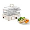Electric Food Steamer 6.3 QT Glass with 2-Tier Stainless Steel Trays, 1200W Vegetable Steamer for Cooking, 1-3 Servings, Pre-Programmed Settings, Del