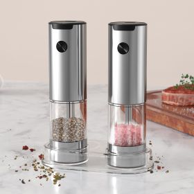 Electric Salt and Pepper Grinder Set,  Automatic Battery Salt and Pepper Shakers, 6 Adjustable Coarseness with LED, 100ml Upgraded Larger Capacity Mi