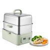 Electric Food Steamer 13.7 QT 2-Tier Stainless Steel for 3-6 Servings, 1500W Vegetable & Meal Steamer for Cooking with 9 Pre-Programmed Settings, Kee