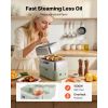 Electric Food Steamer 13.7 QT 2-Tier Stainless Steel for 3-6 Servings, 1500W Vegetable & Meal Steamer for Cooking with 9 Pre-Programmed Settings, Kee