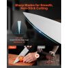 Kitchen Knife Set with Block and Sharpener, 15 Piece High Carbon Stainless Steel Sharp Knife Set, Kitchen Cutlery with Crack-Resistant Handle, Sharpe