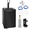 Beer Kegerator, Dual Tap Draft Beer Dispenser, Full Size Keg Refrigerator with CO2 Cylinder, Shelves, Drip Tray & Rail, 32 - 50 Fahrenheit Temperatur