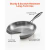 Tri-Ply Stainless Steel Frying Pan, 3 Pcs Set (8, 10, 12 in), Cooking Skillet with Heat-Resistant Handle, Chef's Kitchen Cookware, Oven, Gas, Electri