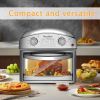 Stainless Steel 12-Liter Air Fryer, Dual Knob Control, 450°F Temperature Range, 60-Min Timer, Presets for French Fries, Pizza, Chicken, Fish, and Toa