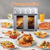 PlumChef 29.5 QT French Door Air Fryer Convection Toaster Oven, Extra Large 6 Slices, 1700W, Multifunction Oven for Air Fryer, Toast, Grill, Defrost,