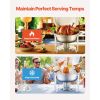 Chafing Dish Buffet Set, 5 Qt 4 Pack, Stainless Steel Chafer with 4 Full Size Pans, Round Catering Warmer Server with Lid Water Pan Folding Stand Cli